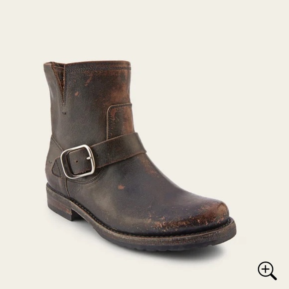 $278 FRYE VERONICA BOOT Antiqued Black Brown Combat Moto Leather Boots 9.5 - Picture 14 of 14